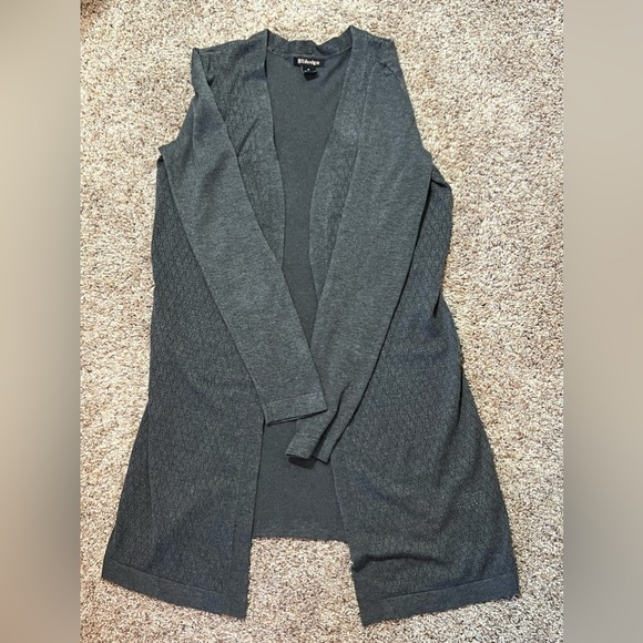 Bydesign Light Weight Cardigan Gray Open Front Size M No Pockets No Buttons - Picture 6 of 12